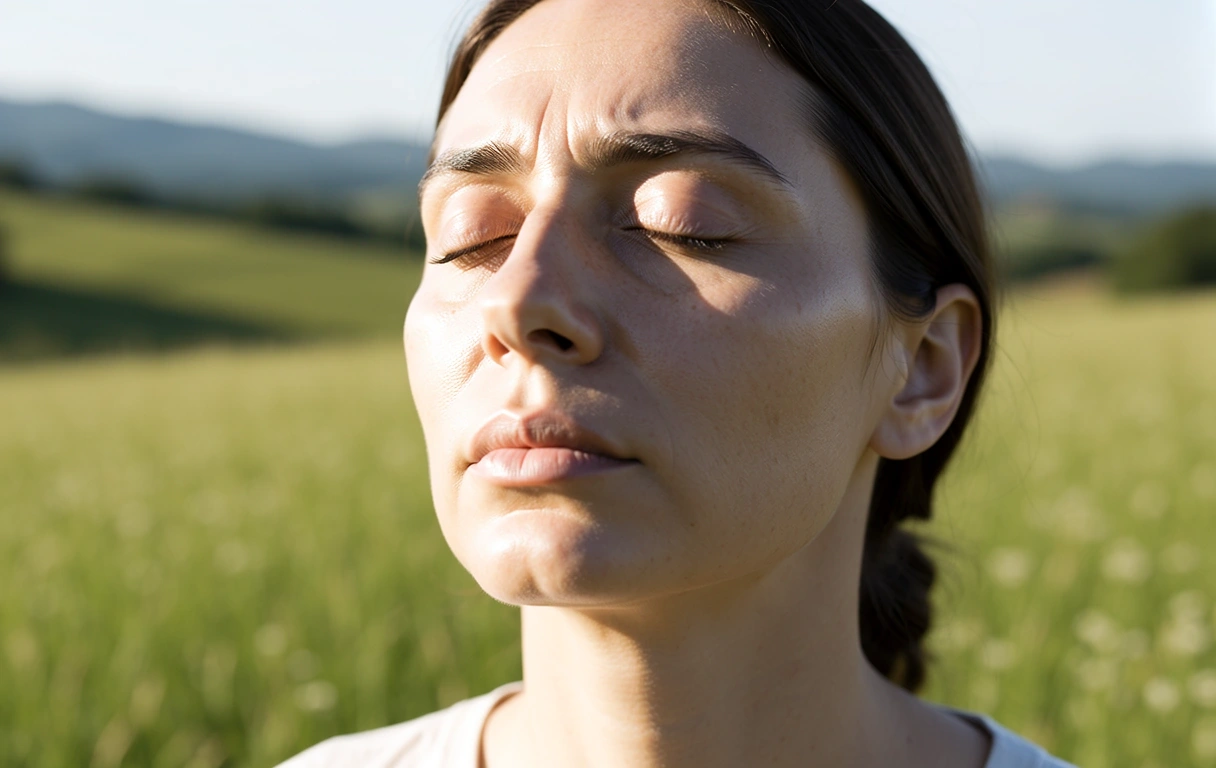 Mindful breathing in the Italian countryside